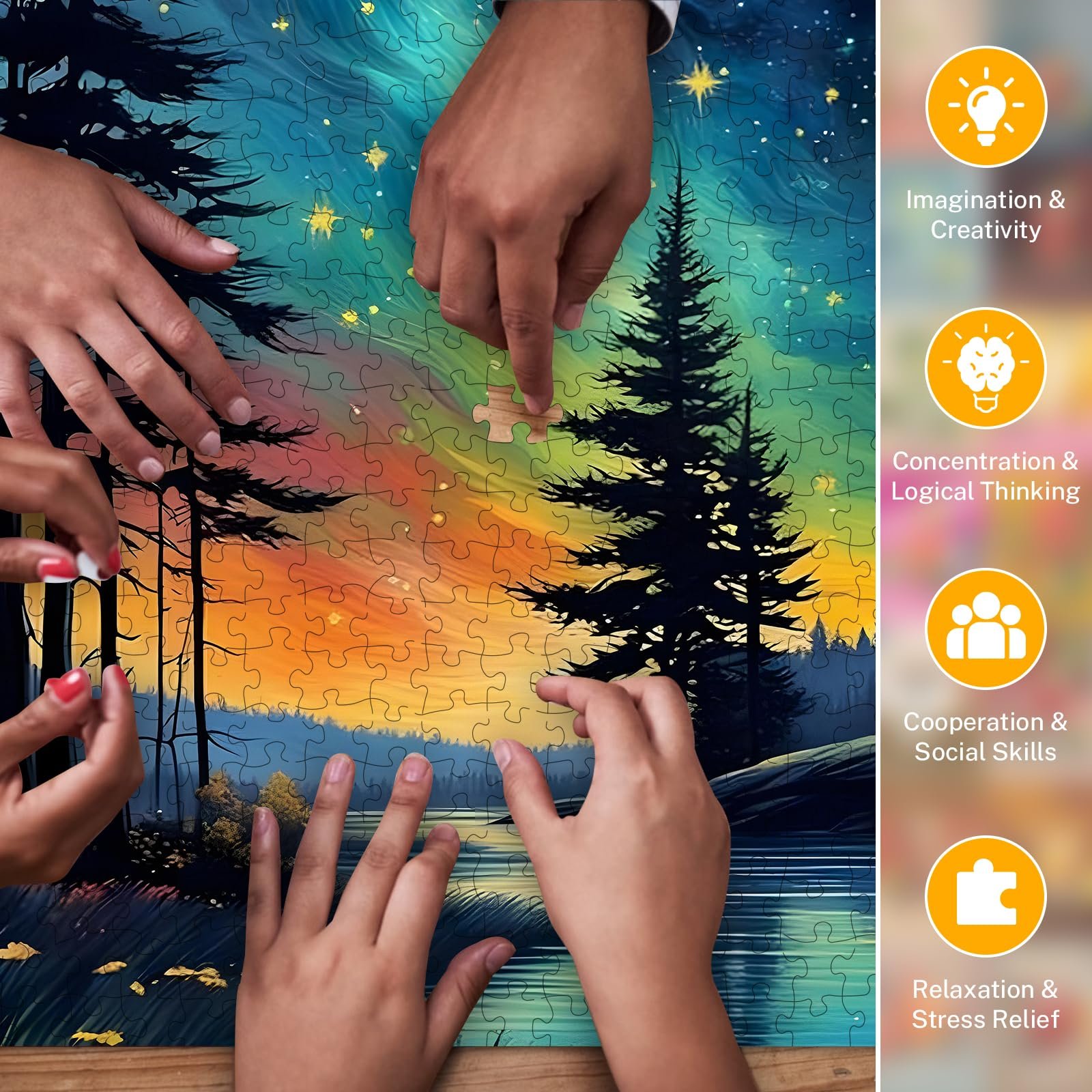 Пазли Northern Lights Jigsaw Puzzle 1000 елементів 70 x 50 см, фото №7 Пазли Northern Lights Jigsaw Puzzle 1000 елементів 70 x 50 см, фото №7