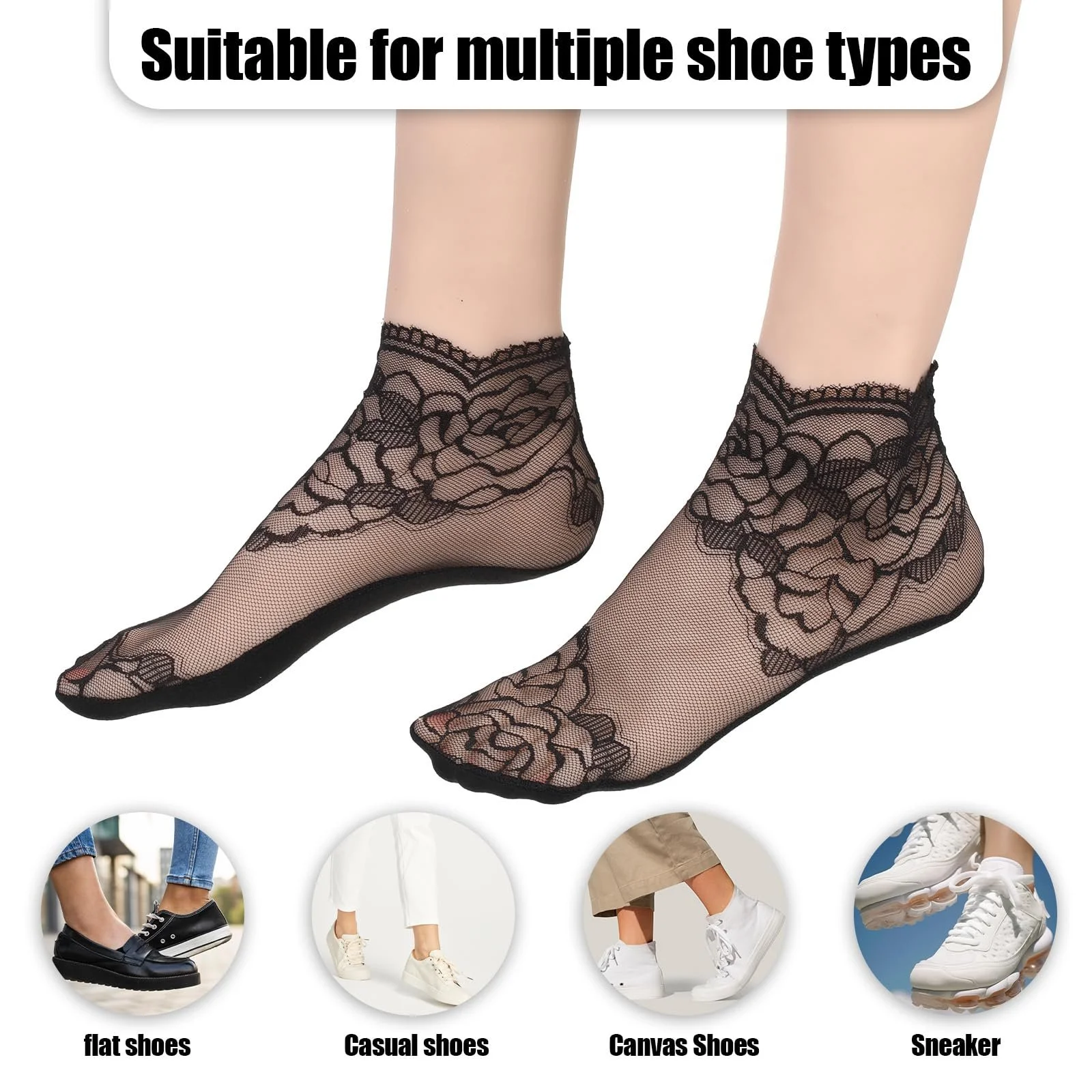 Носки с кружевом Женские, 12 пар, фото №4