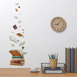 Наклейка на стіну SUPERDANT Чарівна книга Книги, що летять Вінілова 80 x 39 см - Фото 1