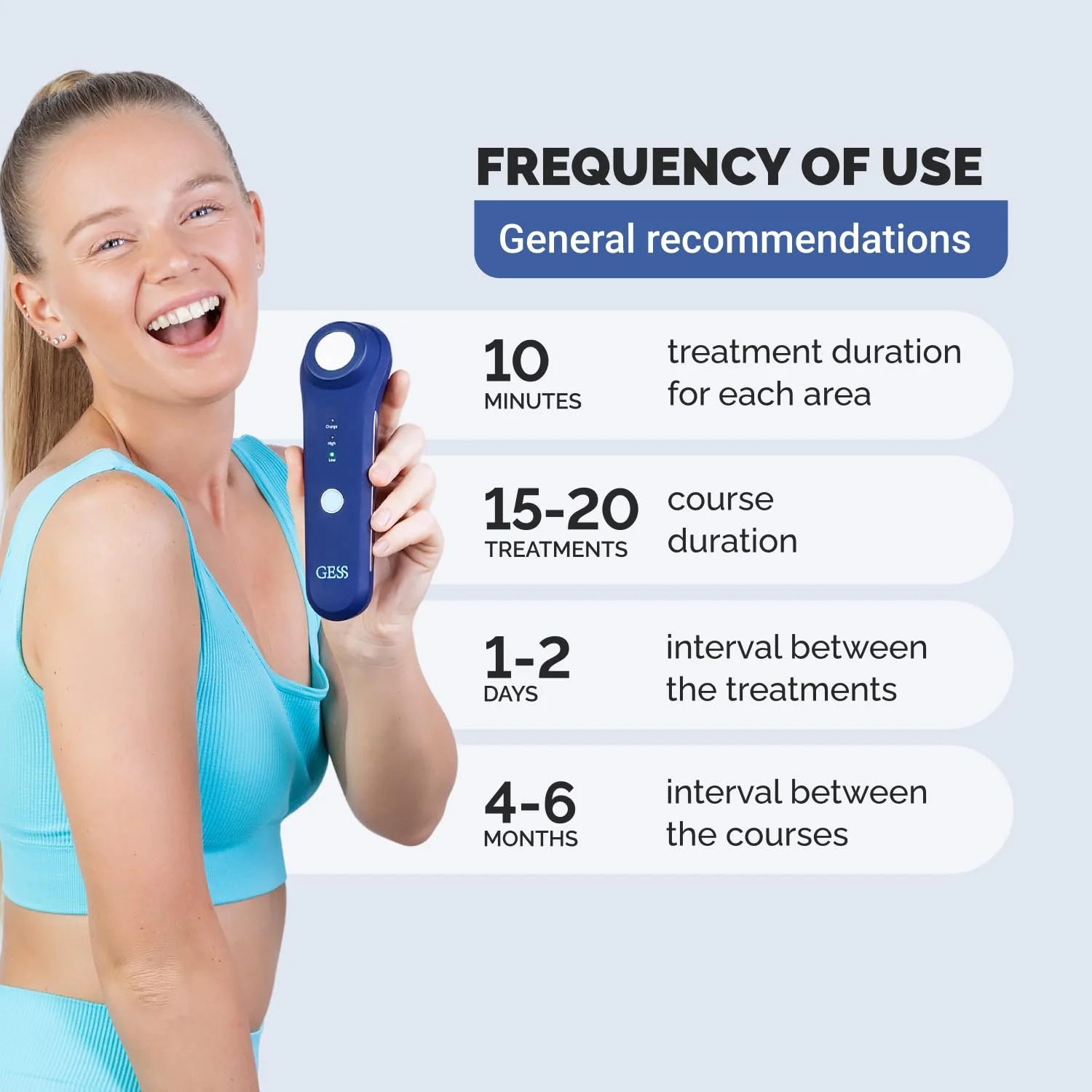 Масажер холодної плазми GESS Plasma Energy Ceramic Plate, фото №5