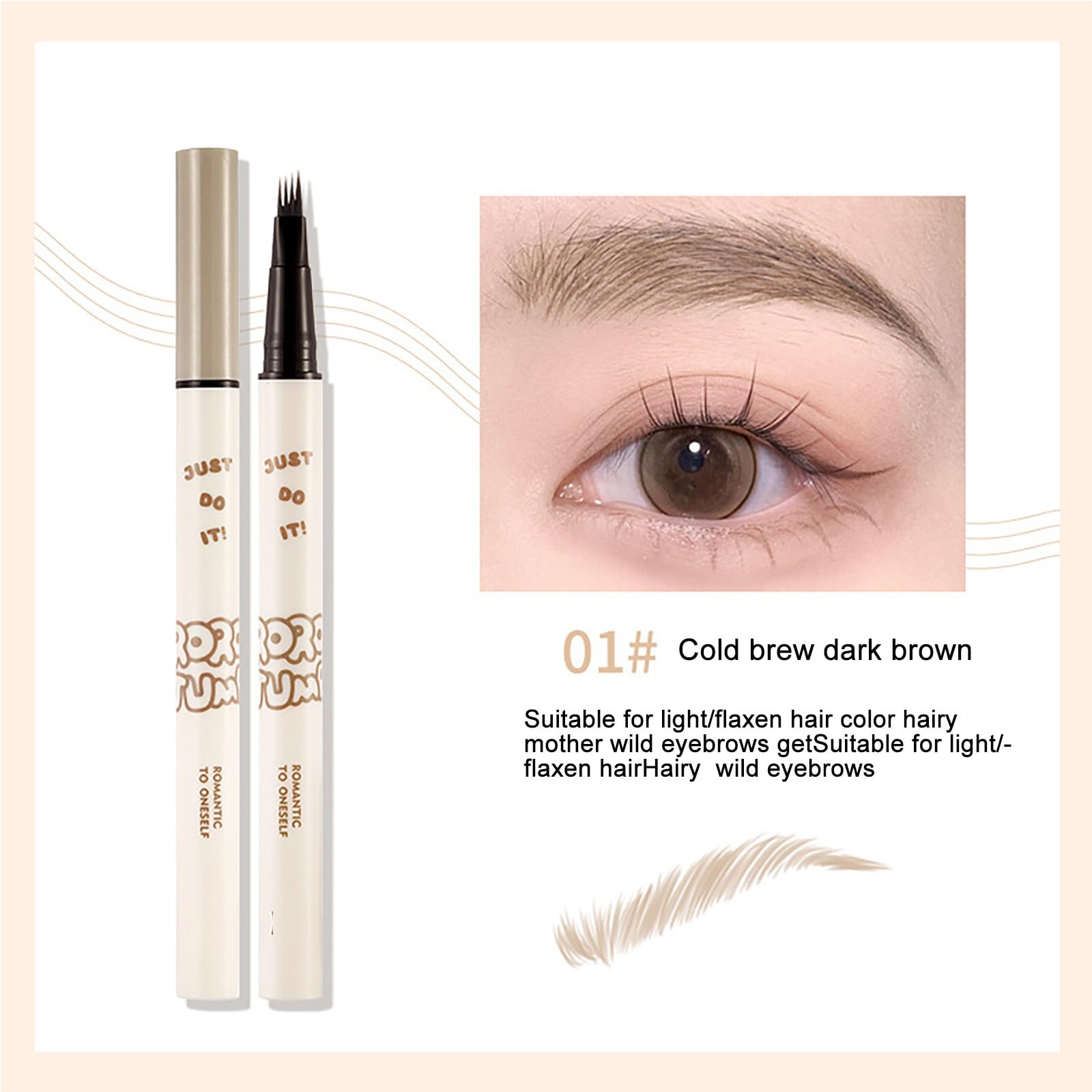 Олівець для брів Microblading Micro 4 Point 3D з 4-ма наконечниками для татуювання (темно-коричневий Cold Brew), фото №6