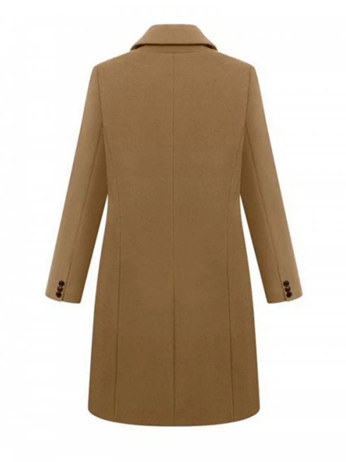 Шерстяное пальто Sweejim Осень-Зима Двубортное Повседневное Длинное, фото №5