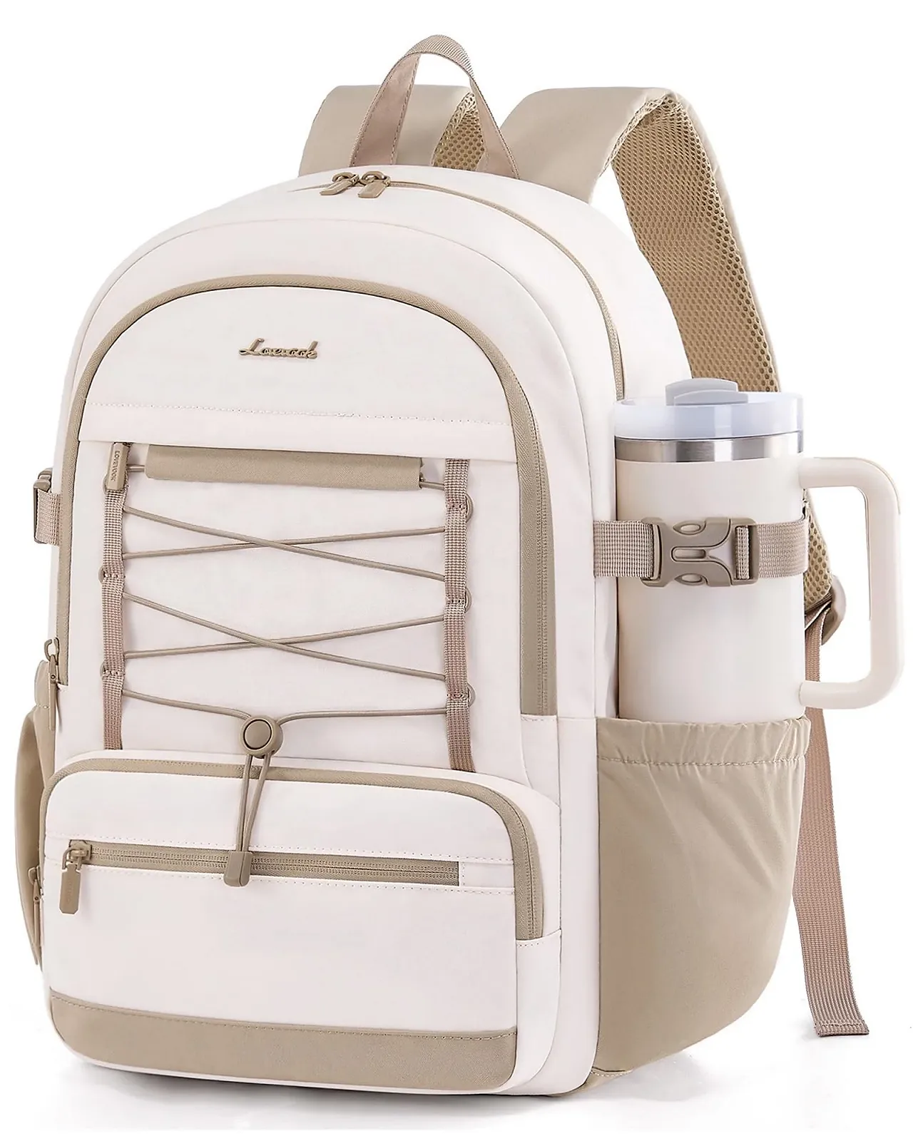 Рюкзак для ноутбука LOVEVOOK School Large Water Bottle Pocket Beige Khaki Casual, фото №1 Рюкзак для ноутбука LOVEVOOK School Large Water Bottle Pocket Beige Khaki Casual, фото №1