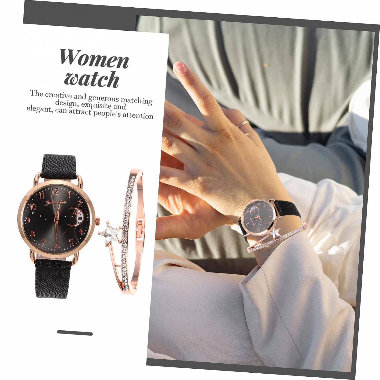 Жіночий годинник Місяць LIFKOME декор Рожевий сплав, фото №8