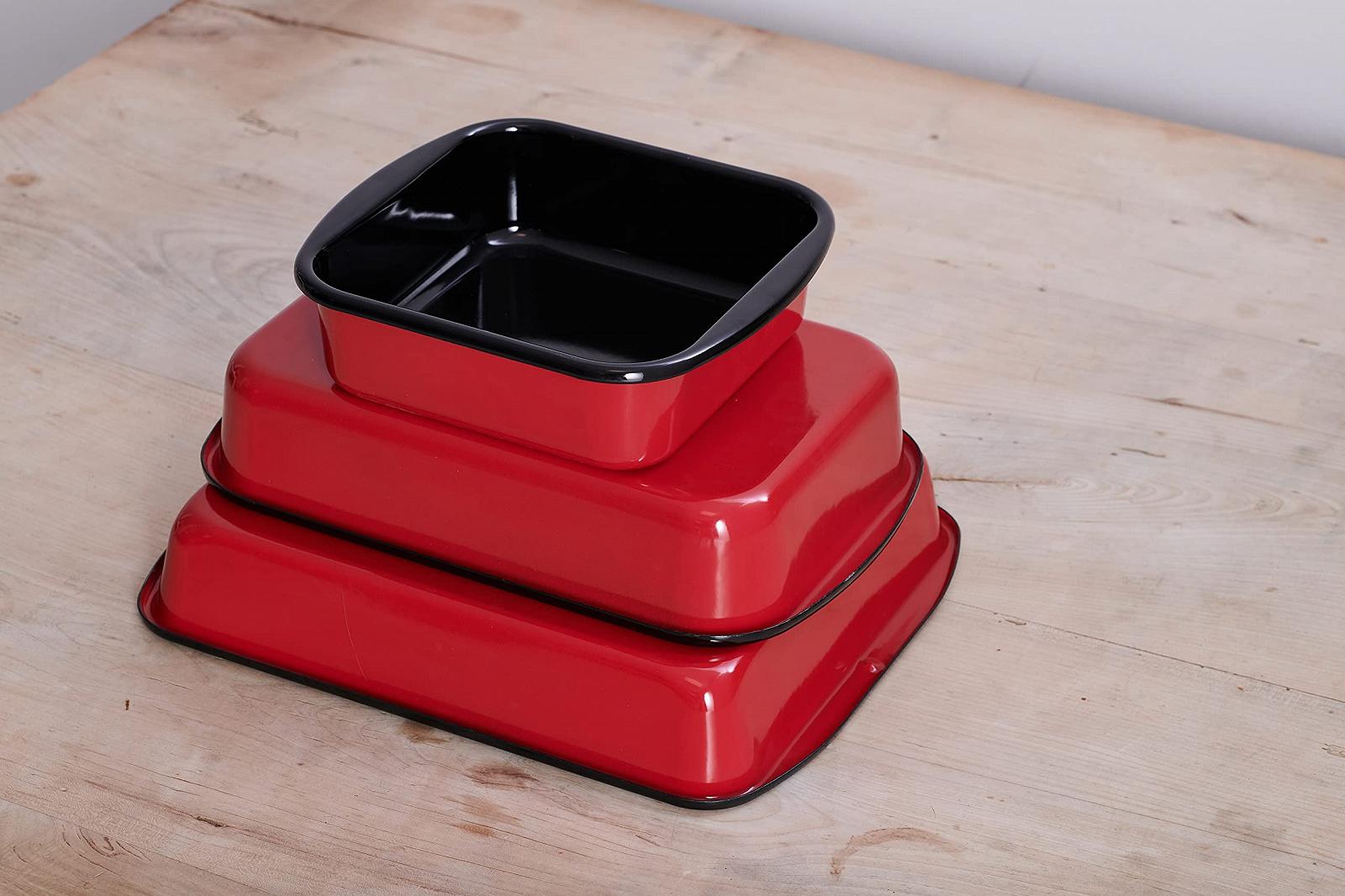 Форма для запікання Riess Classic Colour 0435-020 40x23,5x5,7 см Емальована Індукція Червоний/Чорний, фото №3