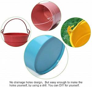 Міні-кашпо металеві підвісні KAHEIGN, 12 шт., 6 см, зі знімною ручкою, 12 кольорів synthetic.ua - Фото 1