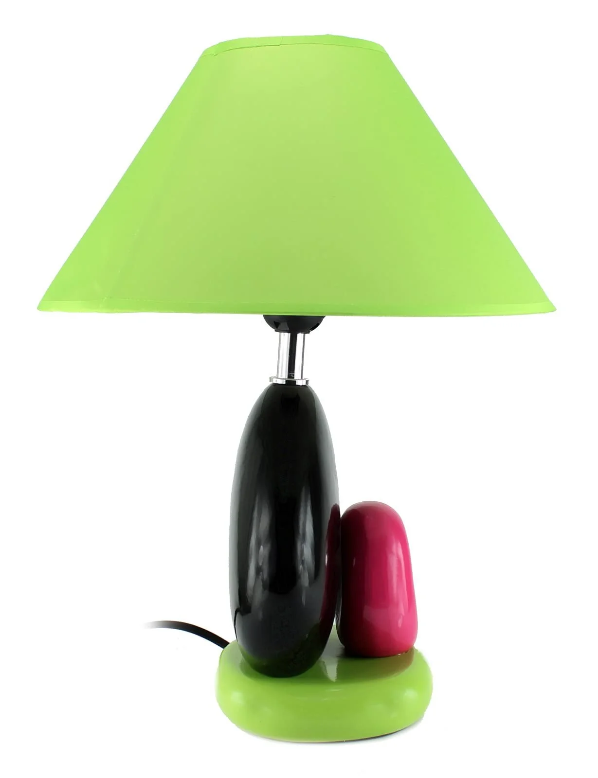 Настільна лампа Budawi Ceramic 40 см Зелена Чорна Рожева, фото №2