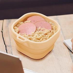 Миска силиконовая Kbnuetyg для кемпинга, маленькая складная нескользящая, портативный контейнер для еды с крючками synthetic.ua - Фото 1