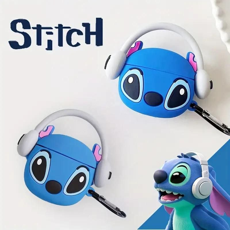 Стич чехол для наушников Лило Lilo Stitch футляр для наушников защитный чехол силикон, фото №1