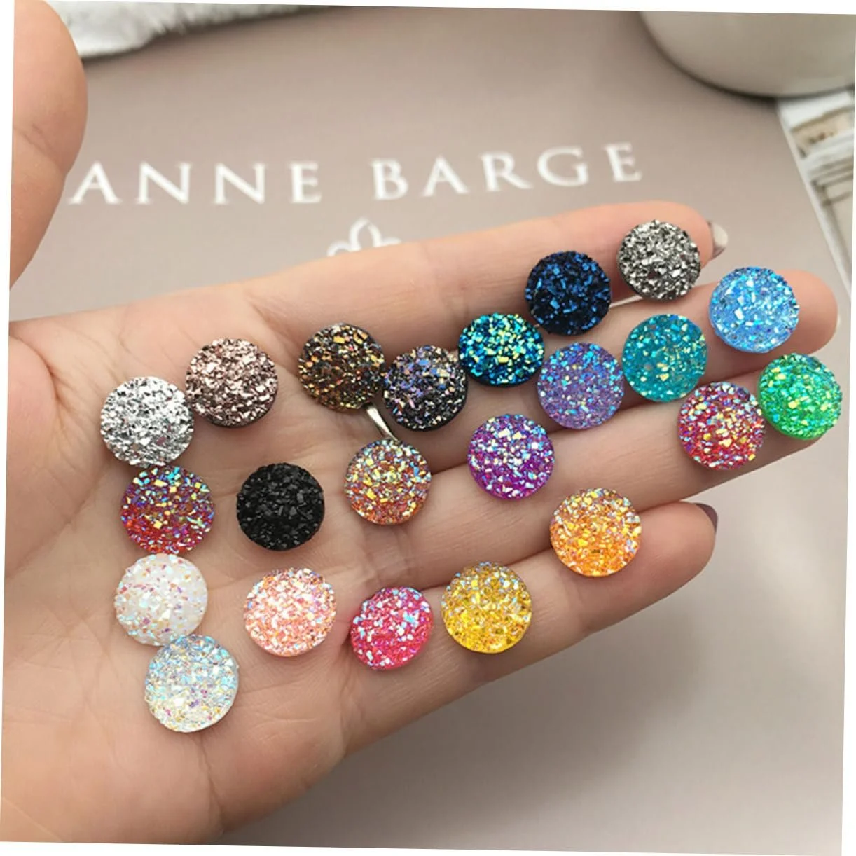 Стрази Круглі FOYTOKI Смола, набір 100 штук, випадкові кольори, фото №3