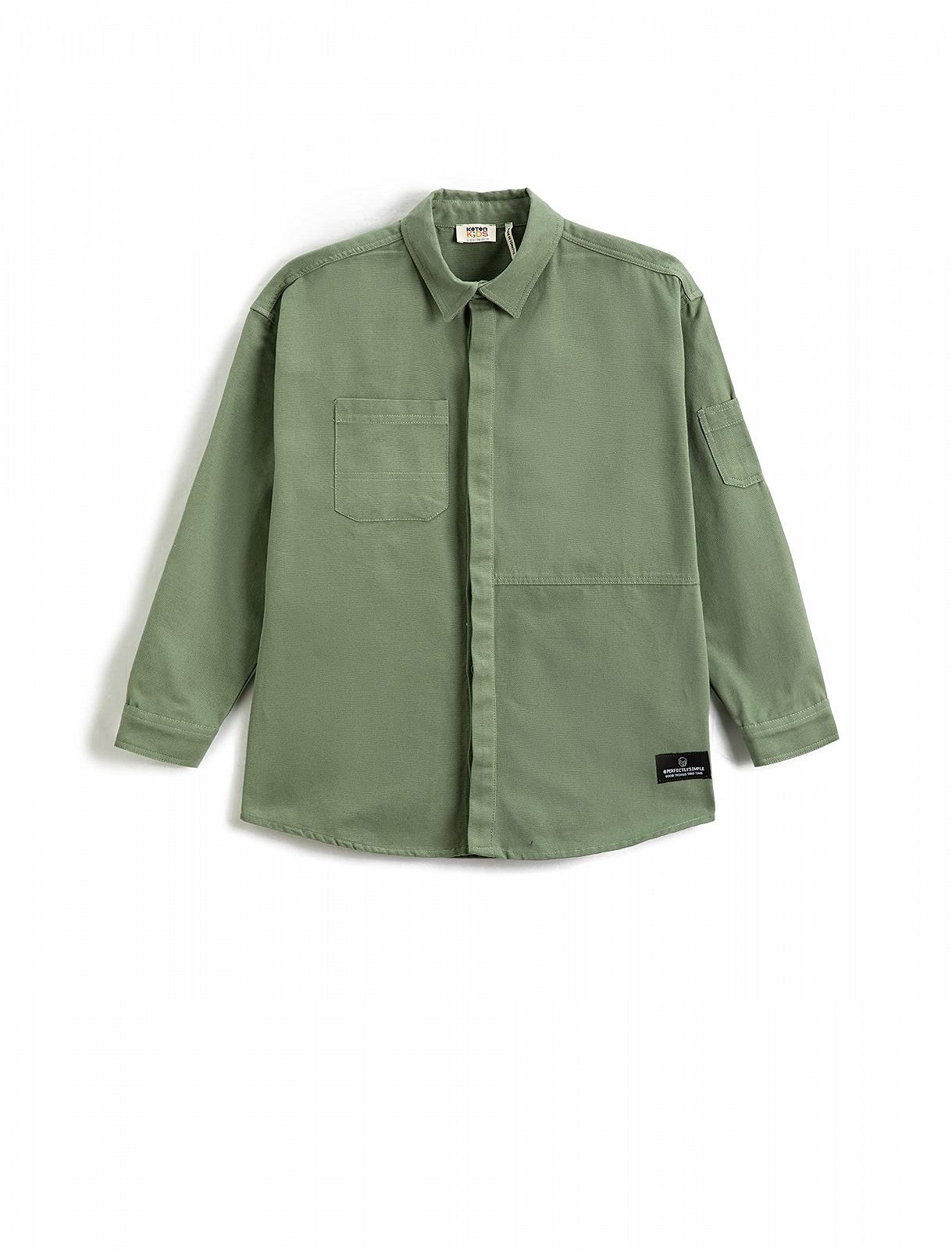 Куртка-рубашка Koton для мальчиков, оверсайз, с одним карманом, длинный рукав, хлопковая, фото №1 Куртка-рубашка Koton для мальчиков, оверсайз, с одним карманом, длинный рукав, хлопковая, фото №1