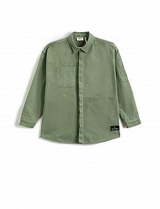 Куртка-рубашка Koton для мальчиков, оверсайз, с одним карманом, длинный рукав, хлопковая - Фото 1