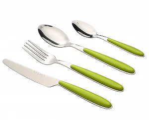 Набір столових приборів Exzact EX07, 16 предметів, нержавіюча сталь, кольорові ручки synthetic.ua - Фото 1