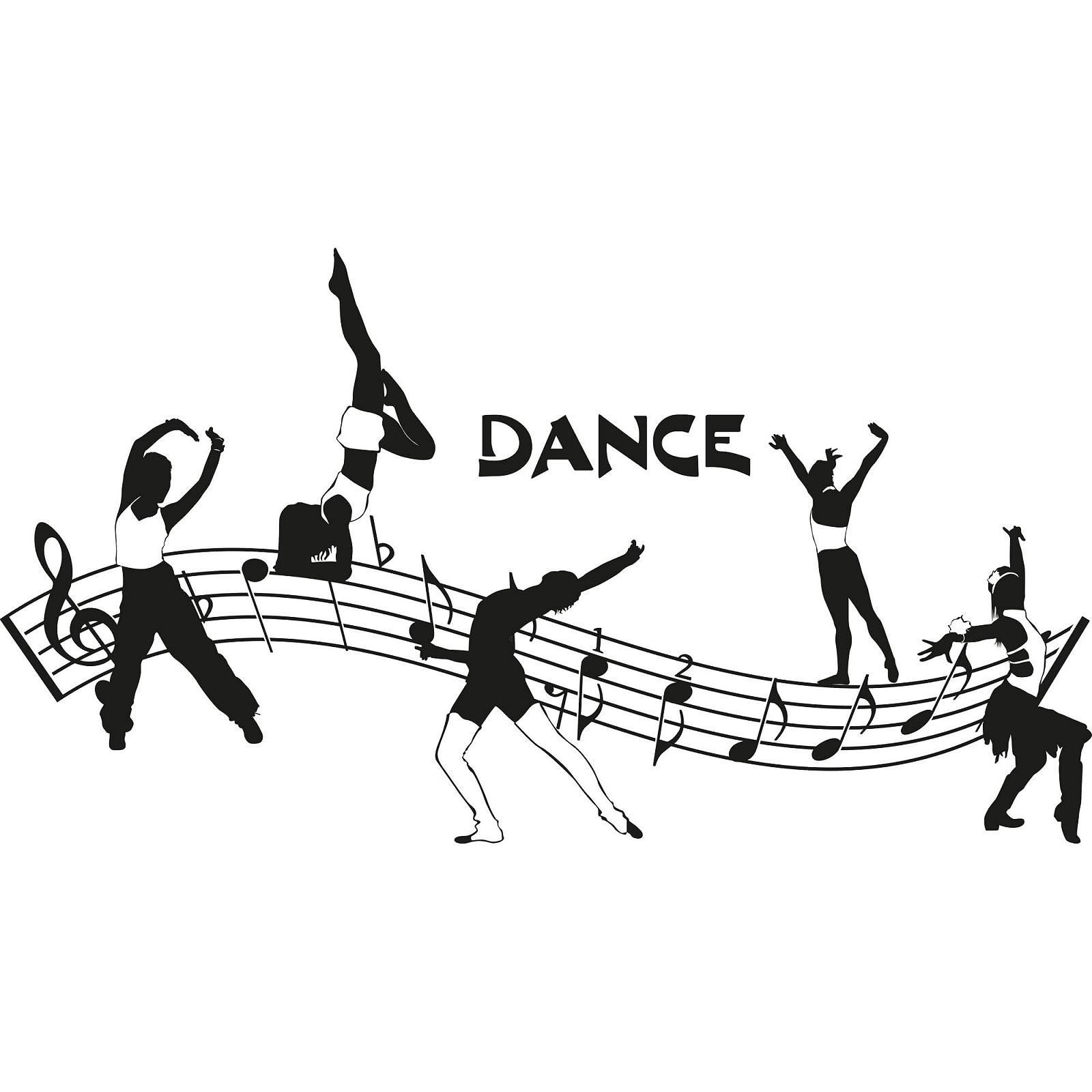 Настінна наклейка GRAZDesign 070 Танець з нотами 105 x 57 см Чорна, фото №2