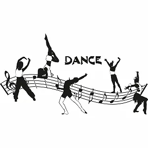 Настінна наклейка GRAZDesign 070 Танець з нотами 105 x 57 см Чорна synthetic.ua - Фото 1