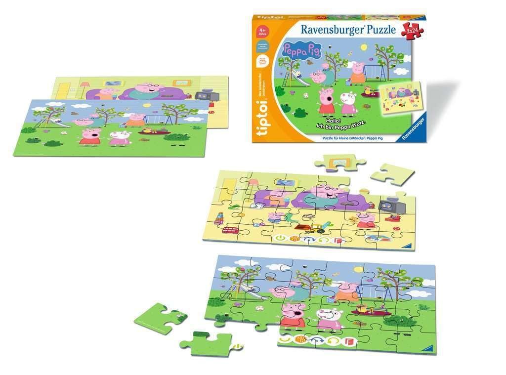Пазли Ravensburger tiptoi 00163 Peppa Pig 2 x 24 деталі, фото №2