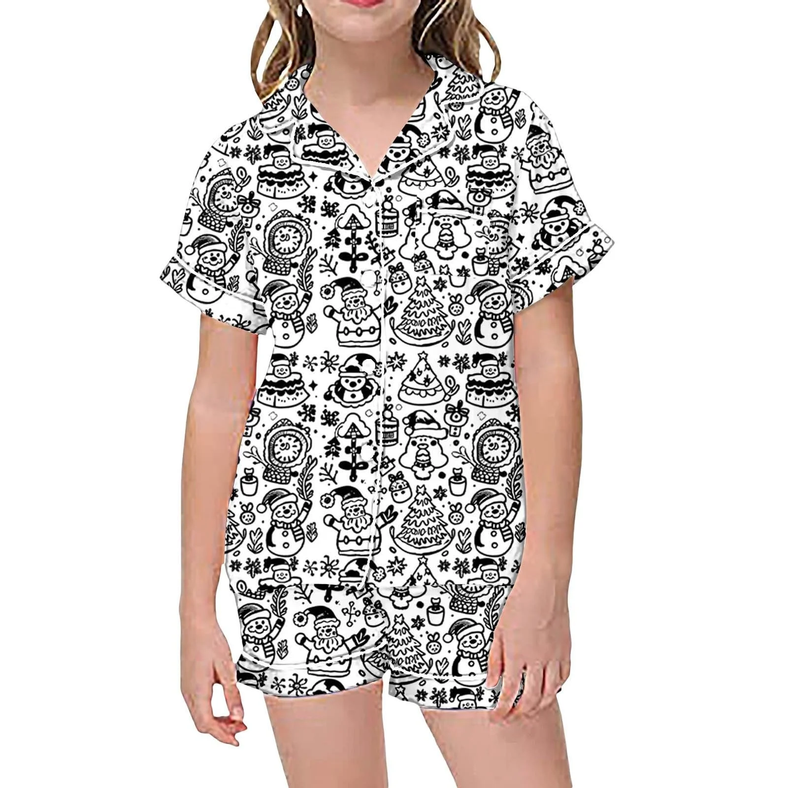 Дитячий набір для розмальовування піжам, Зимова піжама, Мультяшний принт для ручного розпису, фото №1