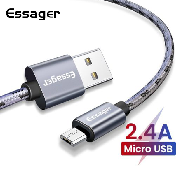 Зарядный кабель Tiger ESSAGER micro USB 2.4A 2метра(PS), фото №1