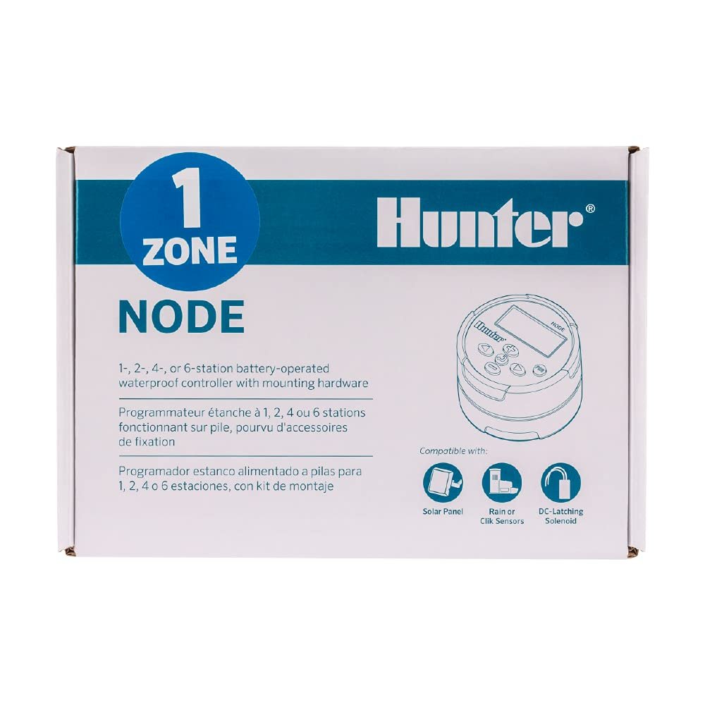 Контролер, таймер поливу на батарейках з електромагнітним клапаном Hunter Industries NODE NODE-100 Синій, фото №7 Контролер, таймер поливу на батарейках з електромагнітним клапаном Hunter Industries NODE NODE-100 Синій, фото №7