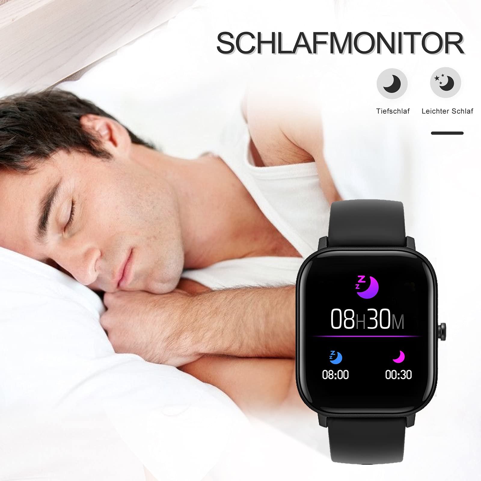 Фітнес браслет findtime Smartwatch з вимірюванням артеріального тиску чоловічий фітнес годинник спортивний годинник з крокоміром пульсометром лічильником калорій трекером для Android iOS, фото №5