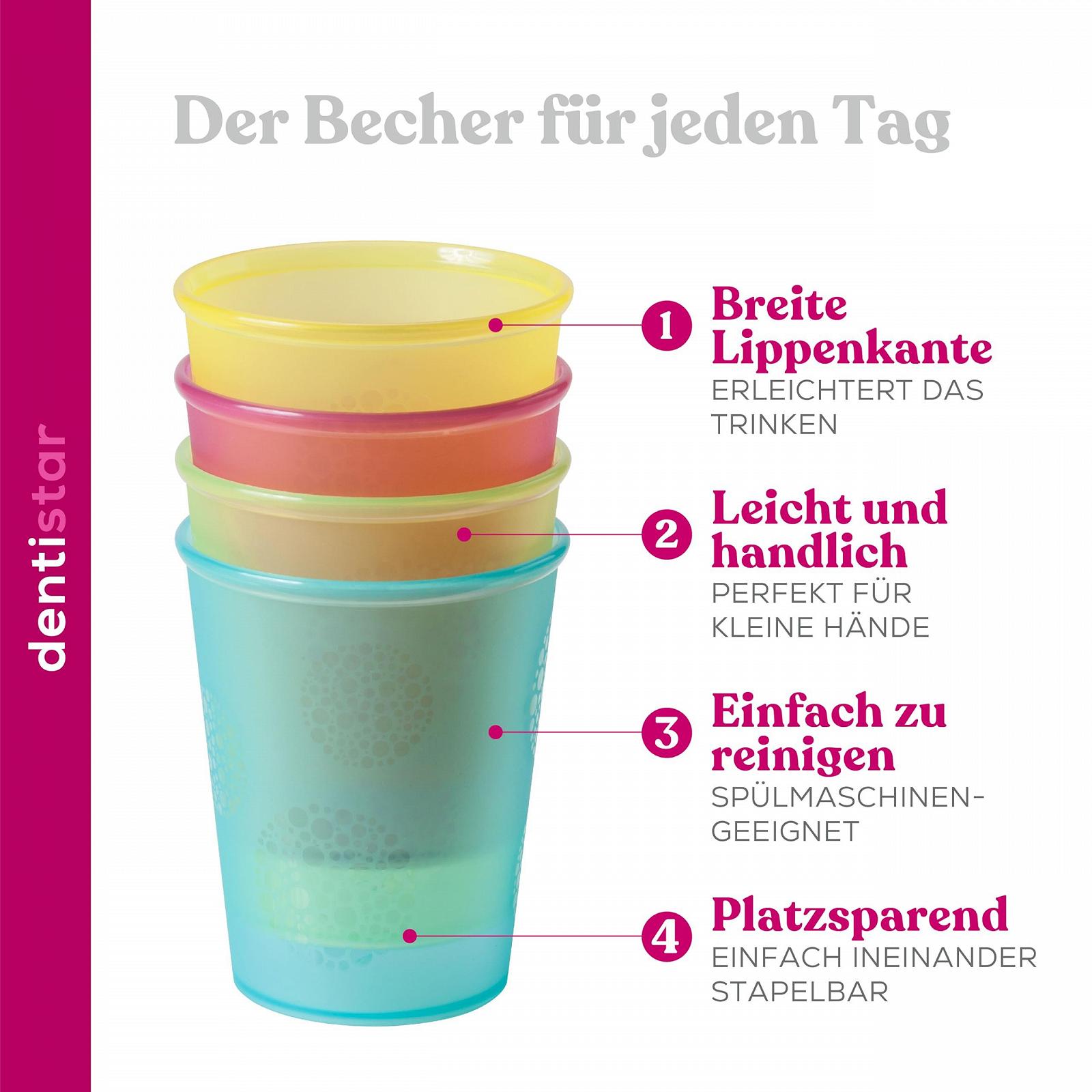 Детские чашки Dentistar 4 цвета 4 x 180 мл, фото №2