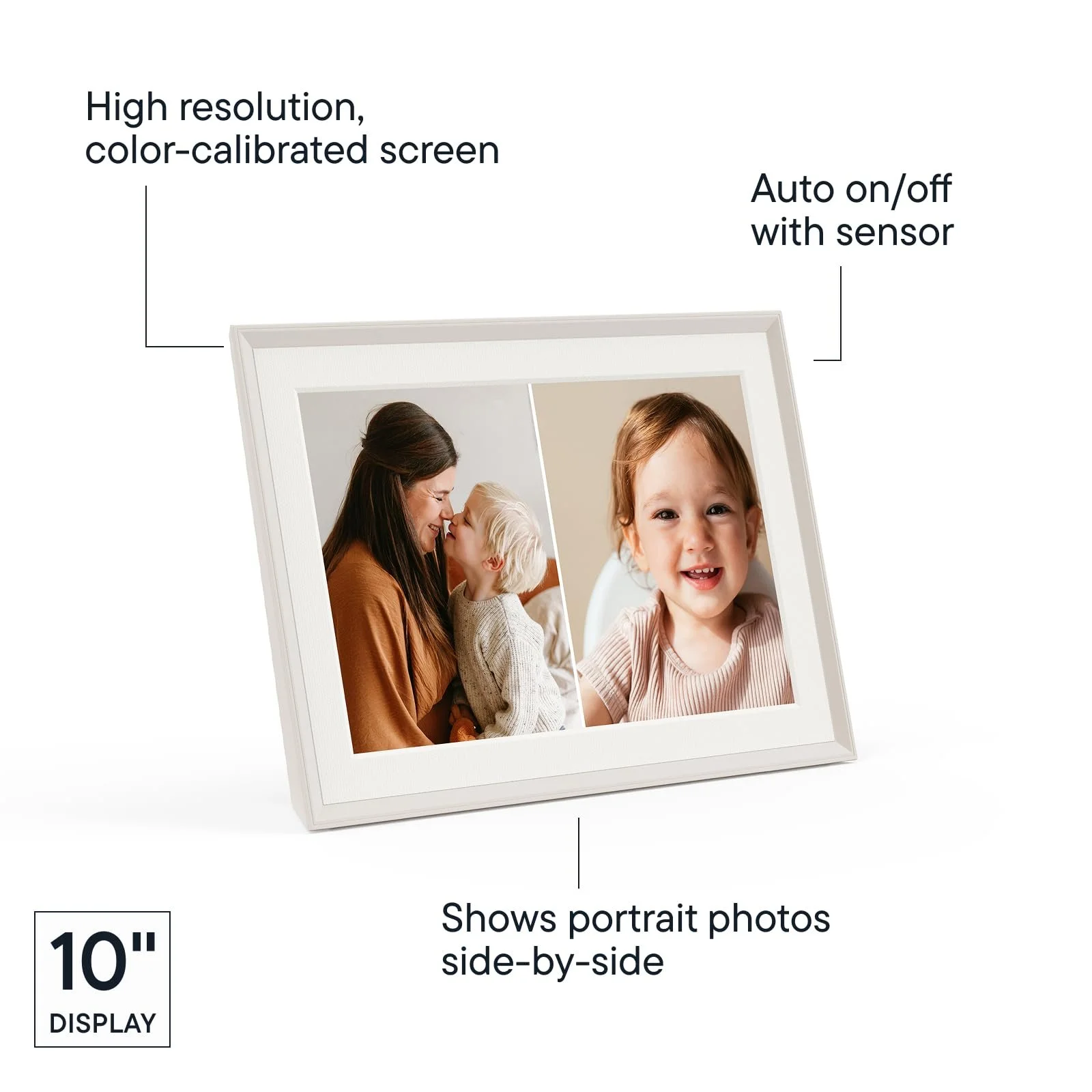 Цифровая фоторамка Aura Carver 10.1 дюймов WiFi Цвет глины с белым паспарту, фото №4