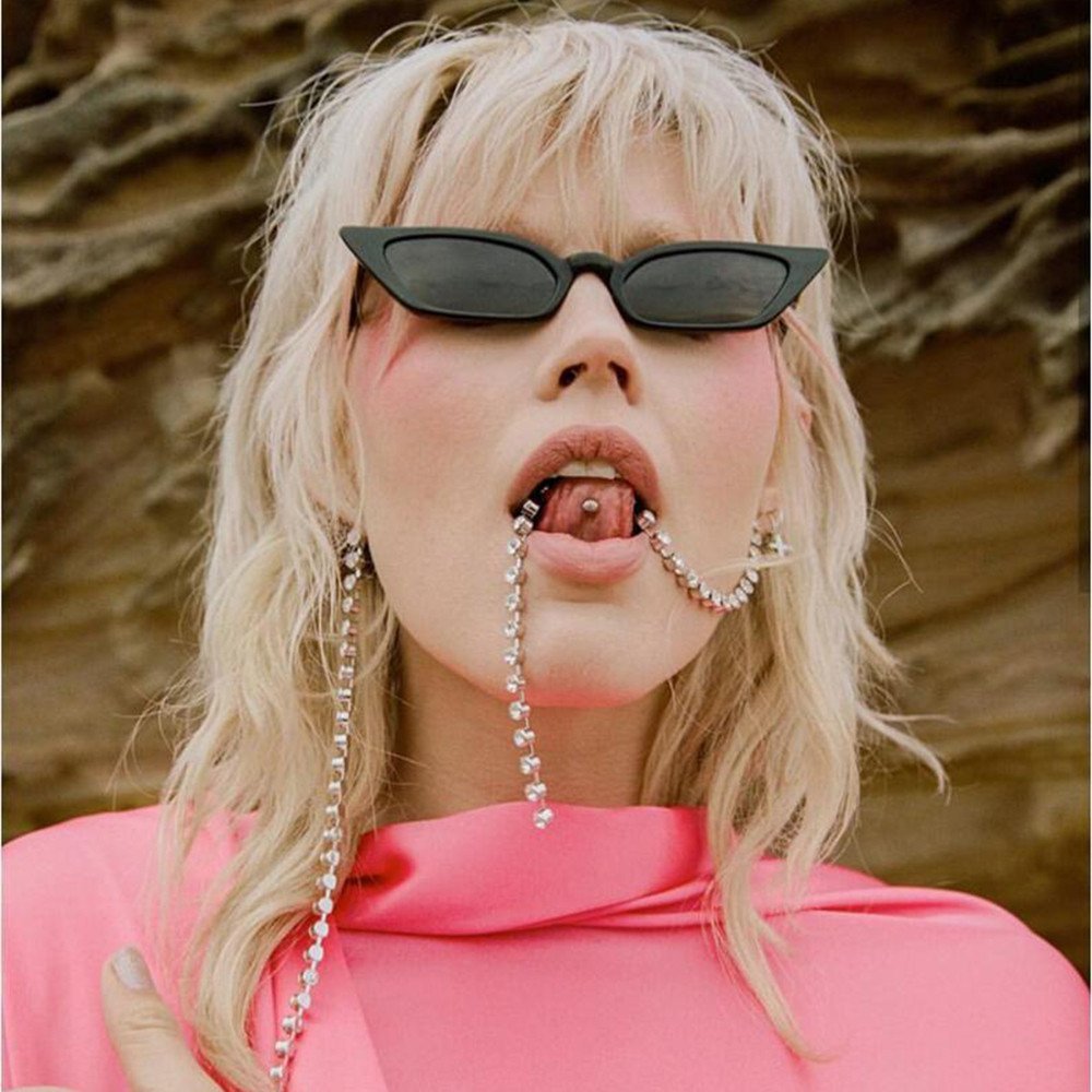 Женские винтажные Cat Eye маленькие UV400 черные, фото №4