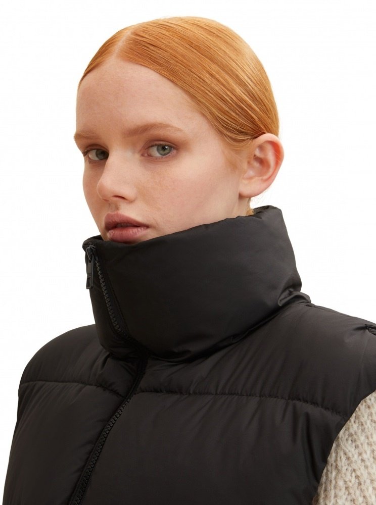 Жилетка belted puffer vest 1033562-14482 Tom Tailor Чорний L, фото №3
