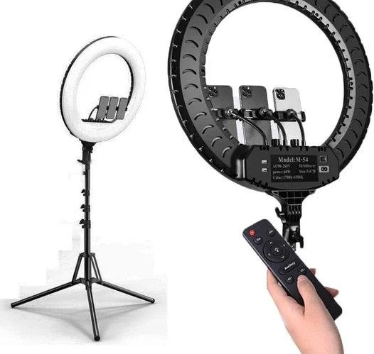Кольцевая LED лампа RL-21 54см 220V 3 крепл тел пульт чехол Штатив PS, фото №1 Кольцевая LED лампа RL-21 54см 220V 3 крепл тел пульт чехол Штатив PS, фото №1