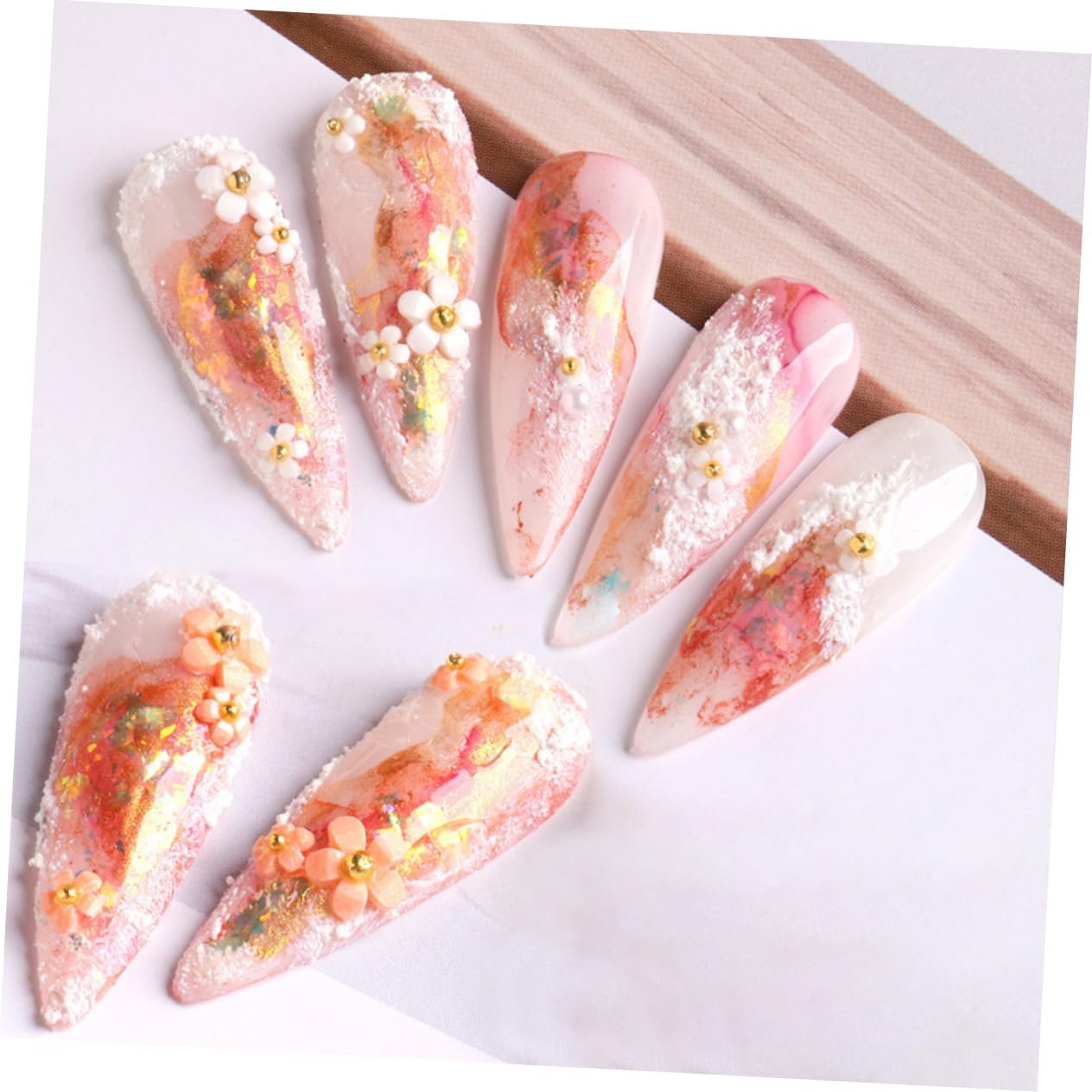 FRCOLOR 30 коробок, аксессуары для ногтей, драгоценные камни, цветы, наклейки для ногтей, хлопья для ногтей, подвески для ногтей, заклепки для ногтей, цветочные украшения, диски для ногтей, милые цветочные подвески для ногтей, фото №6