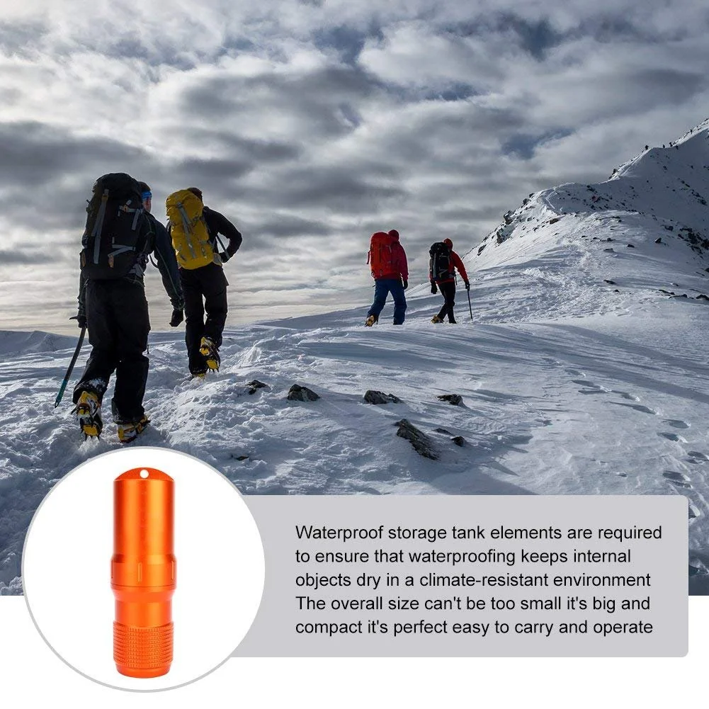 Футляр Yosoo Водонепроникний Контейнер-капсула для EDC інструментів, аварійний набір виживання, помаранчевий, фото №6