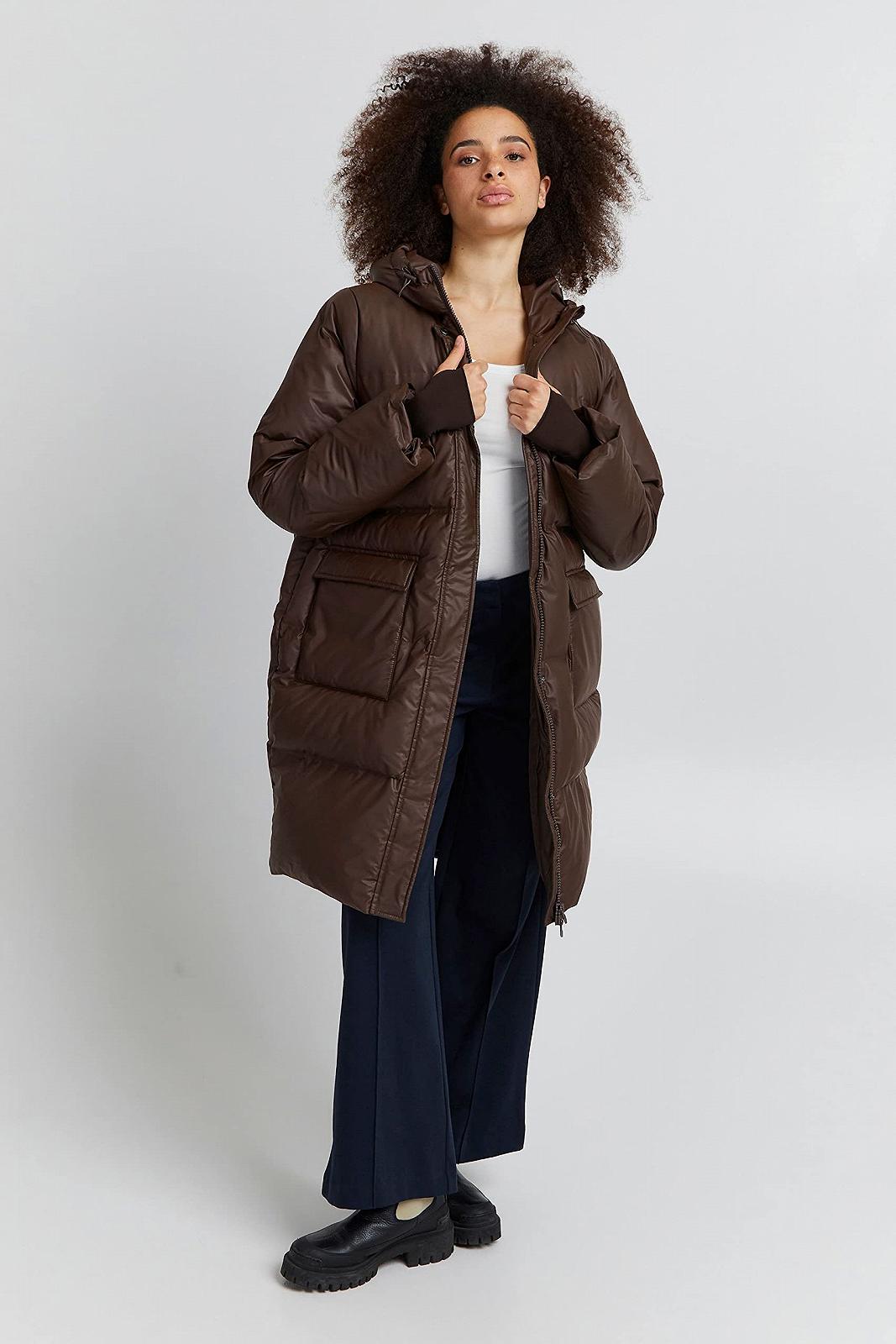 Жіноче зимове пальто ICHI IHFAUNUS EXPL JA стьобане, утеплене, з коміром-стійкою та капюшоном, фото №4