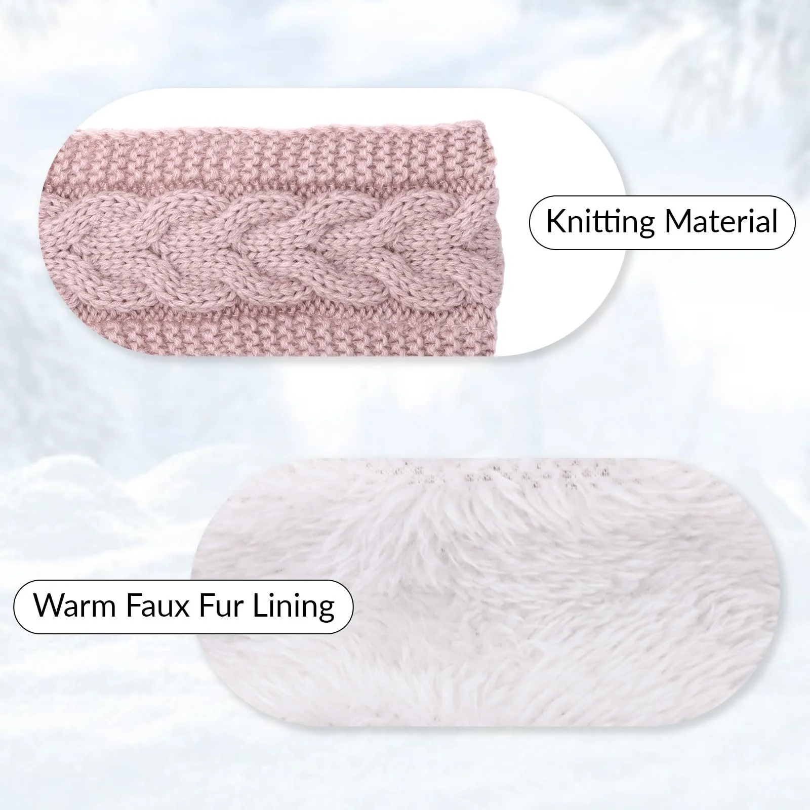 Зимові пов'язки на голову для жінок В'язана, фото №3