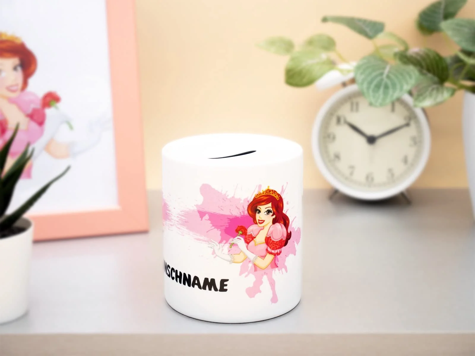 Копилка керамическая с персонализированным именем Принцесса 9.5x8.2 см Белый, фото №2