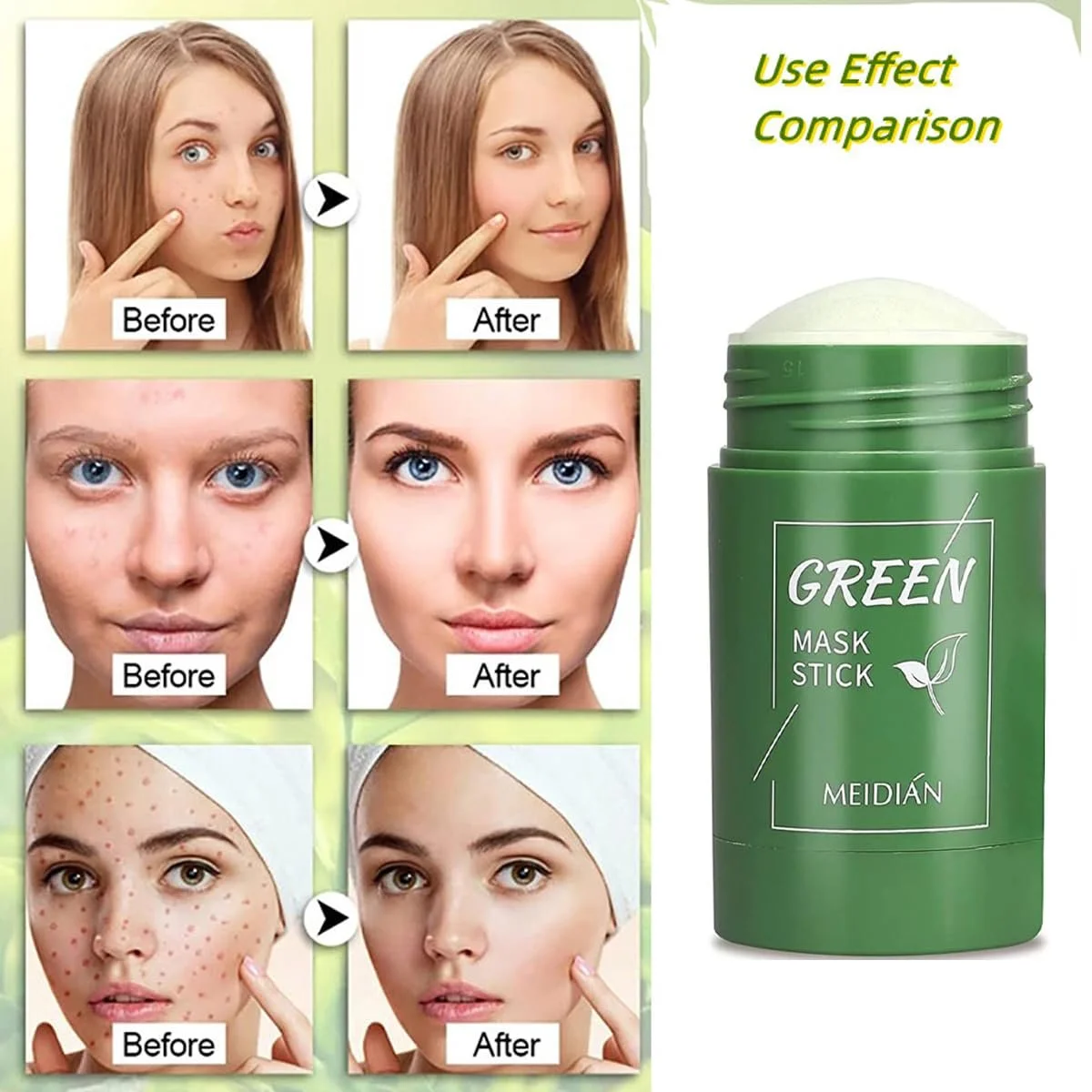 Маска-стик Green Tea Очищающая с экстрактом зеленого чая для удаления черных точек, увлажнения лица, контроля жирности, глубокого очищения пор, для всех типов кожи, 3 шт, фото №4