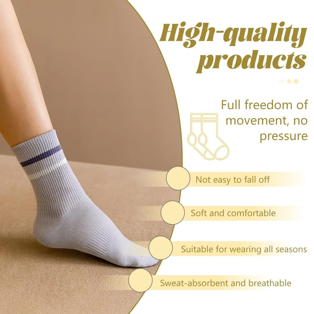 Спортивные носки Хлопок 3 пары Мужские Женские Полосатые, фото №3