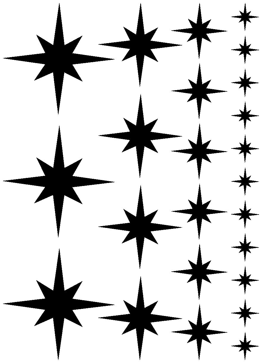 Набір наклейок на стіну Polar Star Filled Чорний, фото №1 Набір наклейок на стіну Polar Star Filled Чорний, фото №1