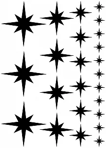 Набір наклейок на стіну Polar Star Filled Чорний - Фото 1