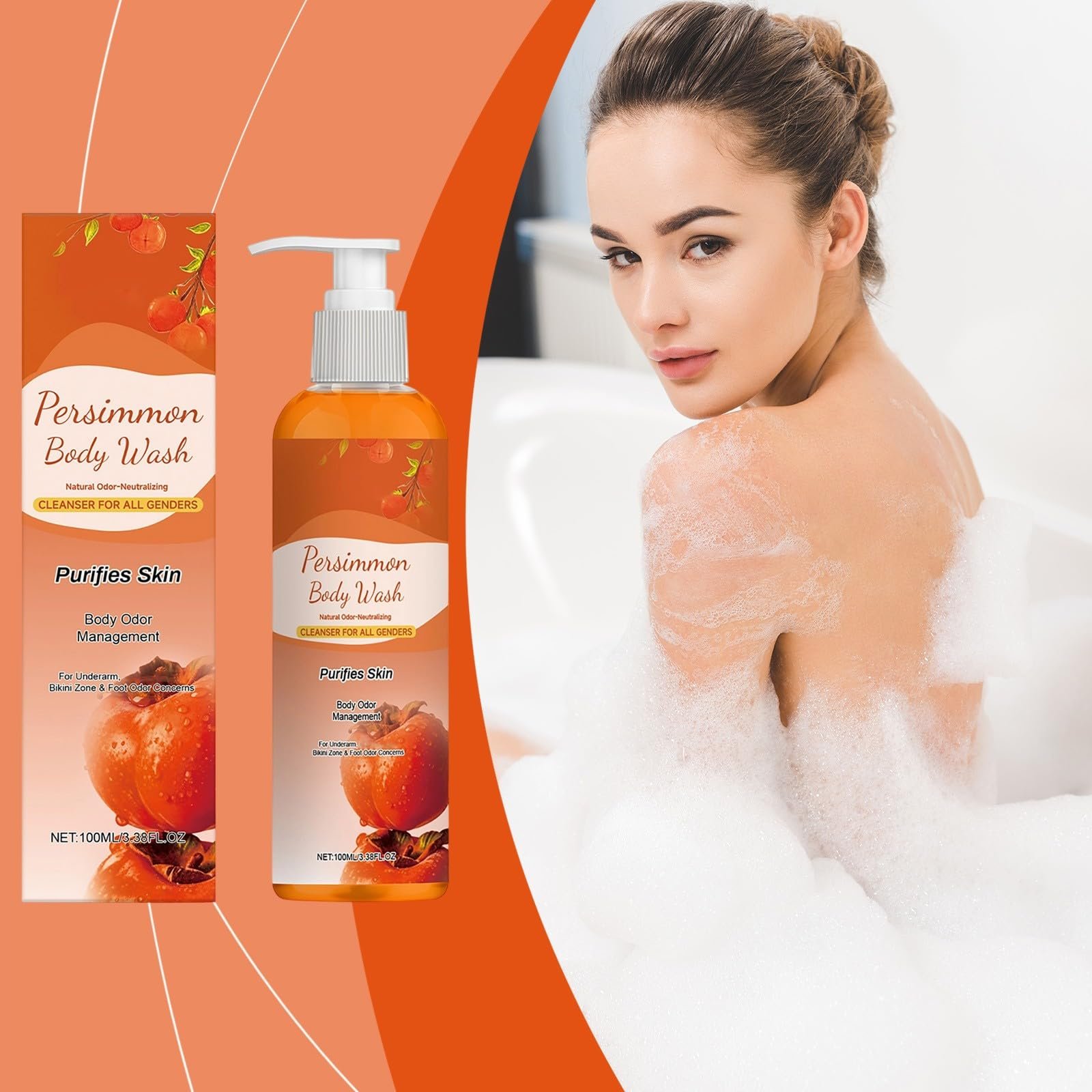 Гель для душу Persimmon з екстрактом хурми для чоловіків та жінок 2 x 200 мл, фото №9