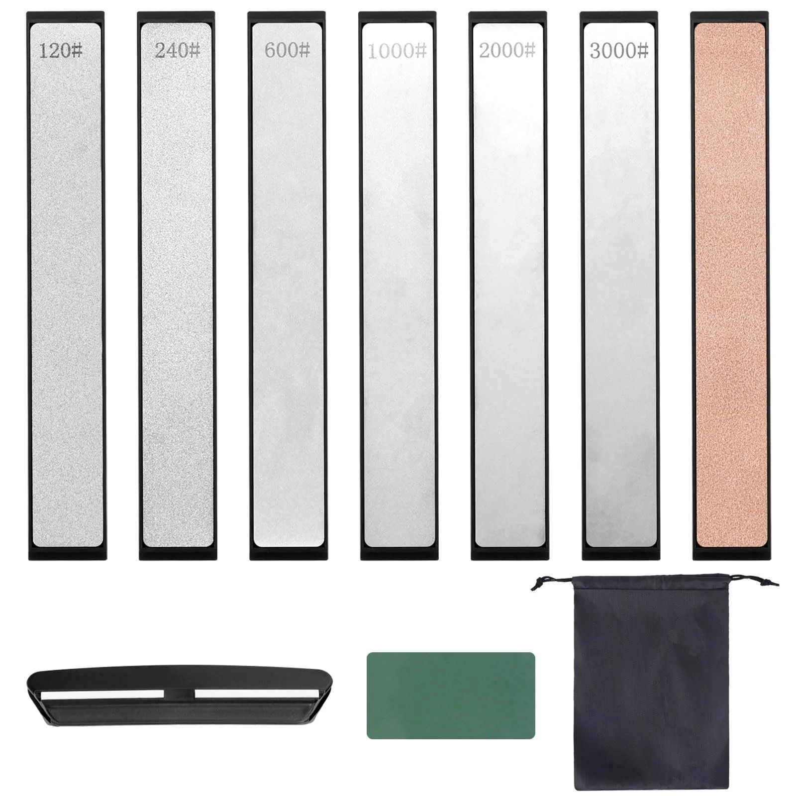 Набір алмазних точильних каменів 10 штук 120-3000 Grit з основою та аксесуарами, фото №1
