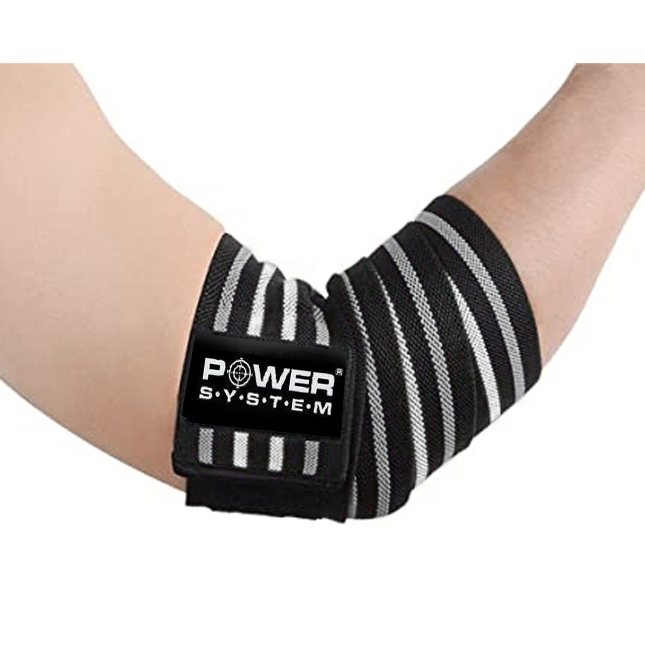 Бинти на лікоть Power System PS-3600 Elbow Wraps Grey/Black пара, фото №3