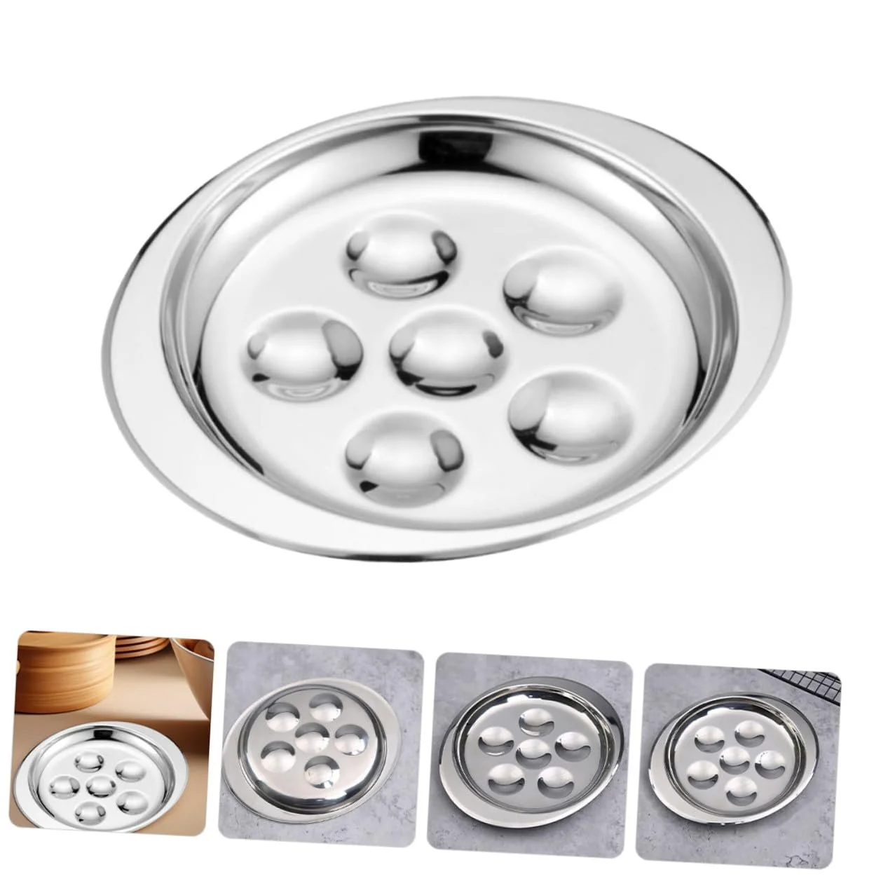 Блюдо для равликів VANZACK 2 шт. нержавіюча сталь термостійке з великим відділенням для запікання та відділенням для яєць, фото №9