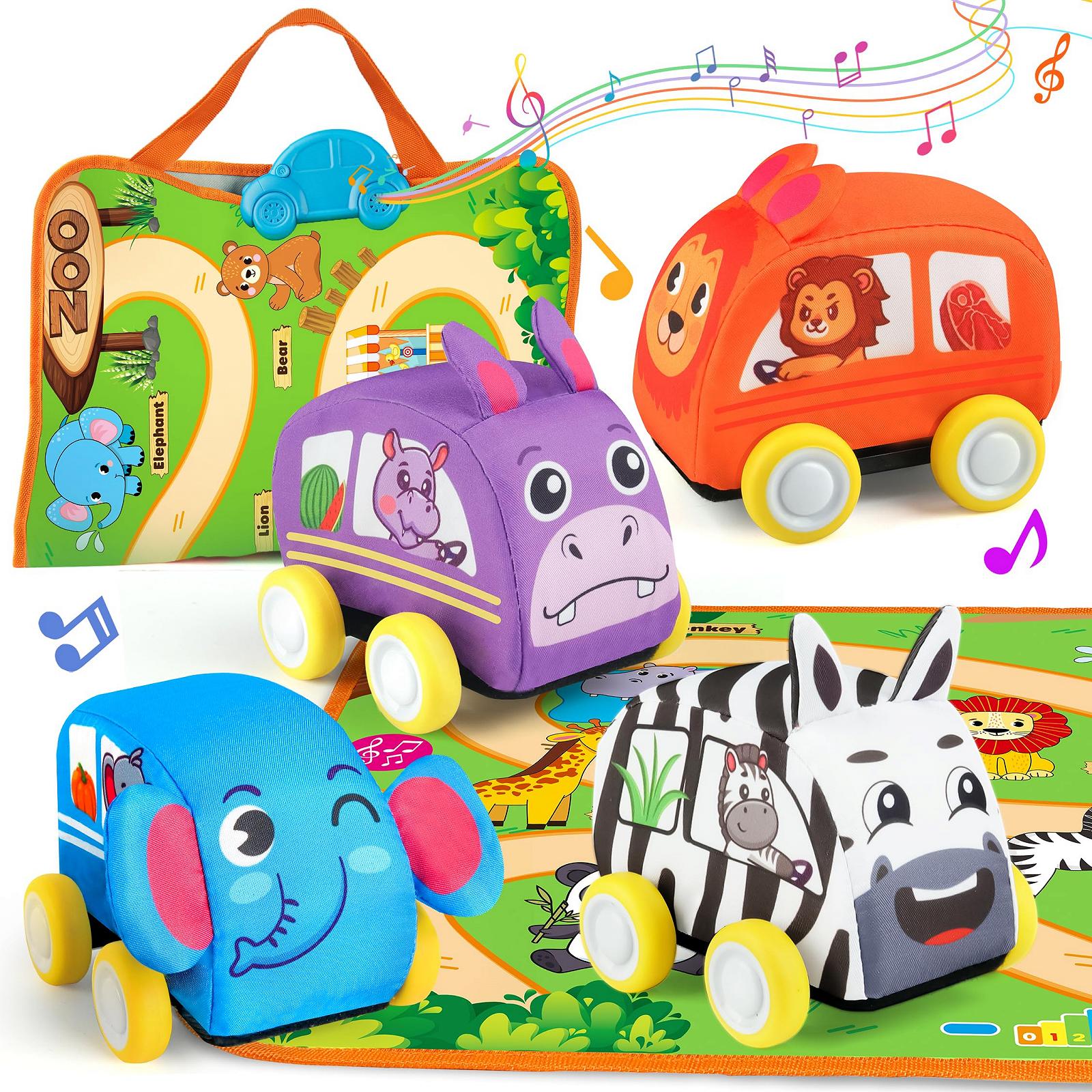 Игрушка Vanmor Animal Theme Car Toys с музыкальным ковриком/сумкой для хранения, фото №1