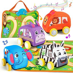 Игрушка Vanmor Animal Theme Car Toys с музыкальным ковриком/сумкой для хранения - Фото 1