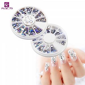 Стрази KADS 2 упаковки 2*550 шт. Fashion Колір Glitter Diamond Super Flash Gems 3D для аксесуарів для нігтів - Фото 1