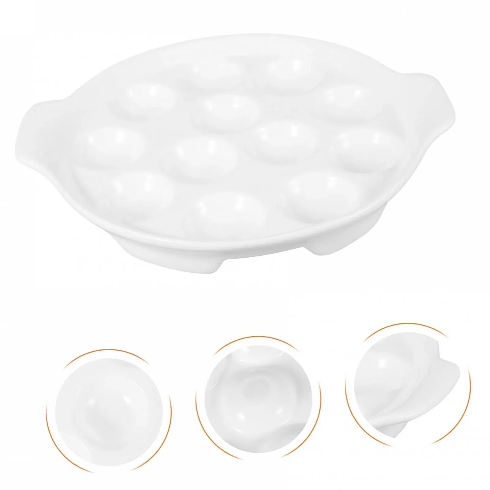 Форма для запекания улиток Reine керамическая на 12 ячеек с ручками белая, фото №6