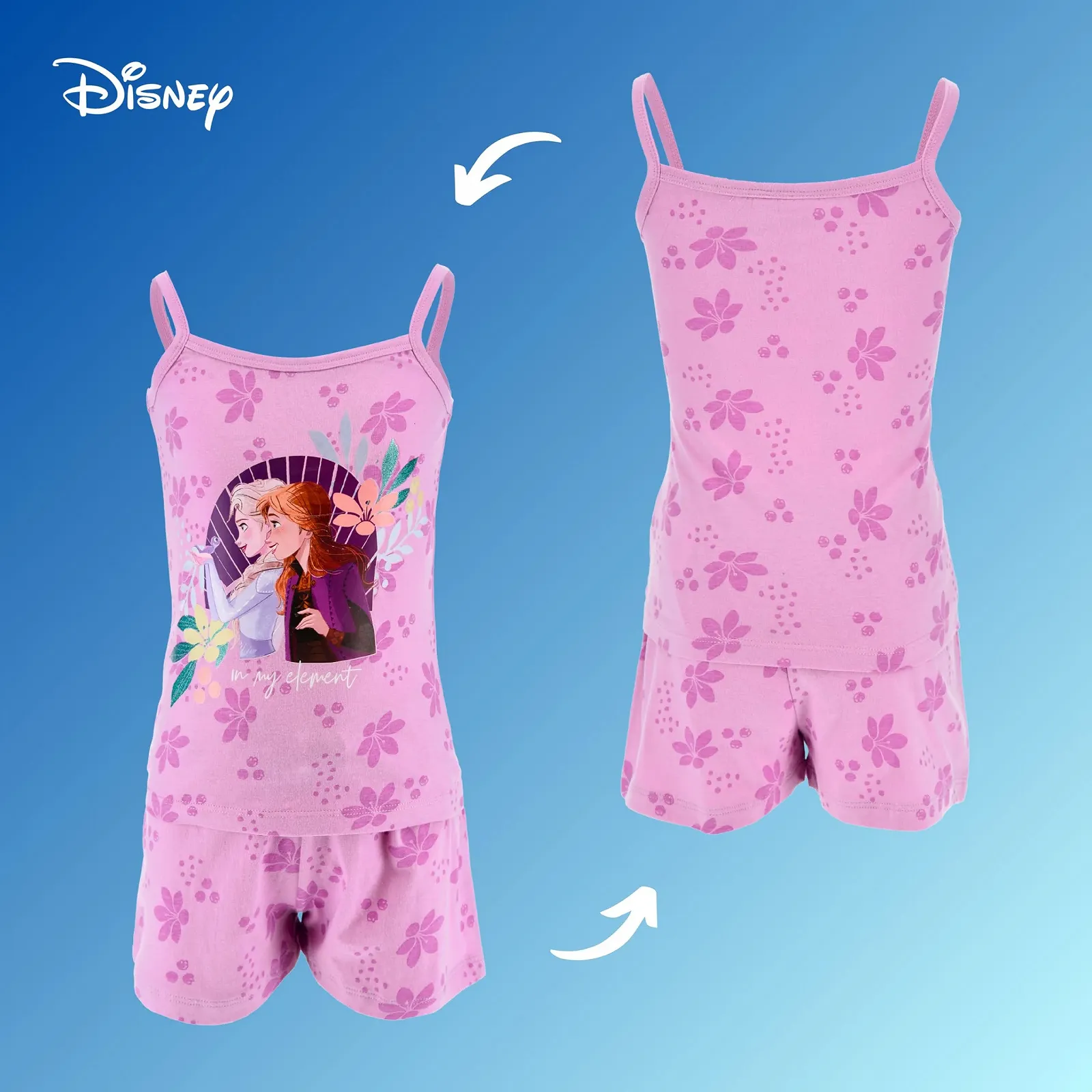 Піжама Disney Frozen для дівчат, комплект з 2 предметів, м'яка бавовняна піжама з дизайном Ельзи, Анни та Бруні, фото №9 Піжама Disney Frozen для дівчат, комплект з 2 предметів, м'яка бавовняна піжама з дизайном Ельзи, Анни та Бруні, фото №9