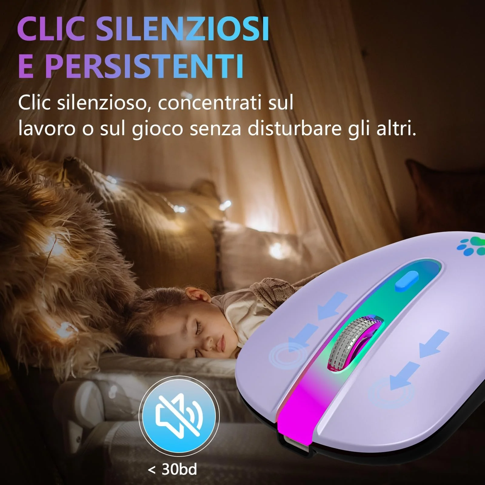 Мышь KBCASE Беспроводная 2.4 GHz USB, Bluetooth 1600 DPI, оптическое отслеживание, перезаряжаемая, игровая, 7 цветов LED подсветки, фото №7