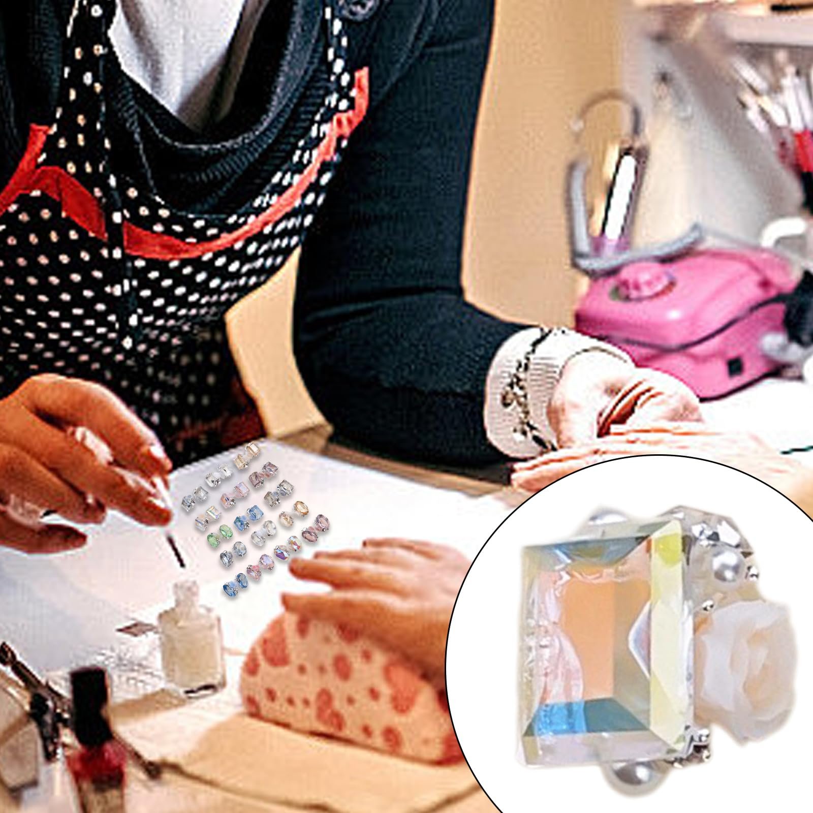 Стразы Цветочные Прямоугольные Разноцветные, 4 шт, фото №2 Стразы Цветочные Прямоугольные Разноцветные, 4 шт, фото №2