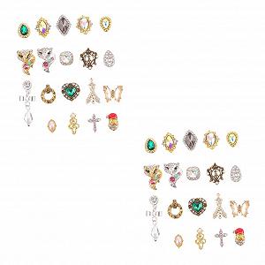 Стрази для нігтів minkissy 100шт, блискучі стрази зі сплаву для творчого дизайну нігтів для манікюру, - Фото 1